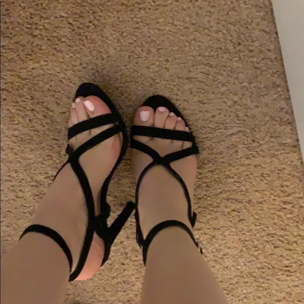 Strappy high heels